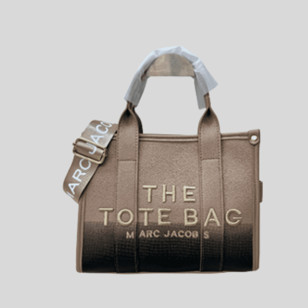 Dual Shade Dark Brown Leather Tote Bag
